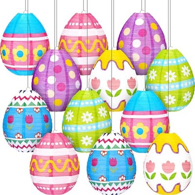 Wenqik 12 Pcs Easter Egg Paper Lanterns Party Decorations 10 Inch [Multiple] 