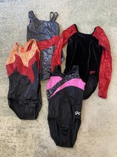 LOT 4 GK Elite  Balera Girls' Size CL Sleeveless Gymnastics Leotard Red Flame