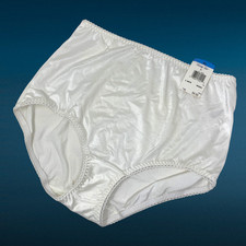 NWT Vintage Vanity Fair Panties Nylon Liquid Satin Sz XL Inside Tag Soft White