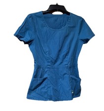 Jaanuu scrubs women XS round Neck short sleeve Teal Blue Cotton/polyester