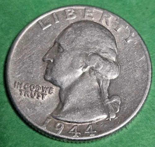 1944-P Washington Silver Quarter- AU Plus + * with Free Shipping