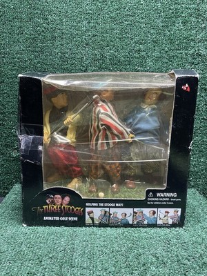 GEMMY 2002 - The Three Stooges Animated Golf Scene Diorama NIB. Free Ship!