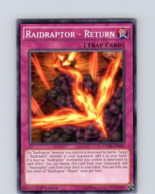 Yu-Gi-Oh TCG Raidraptor - Return CORE-EN069 1st Edition Regular Common Card NM