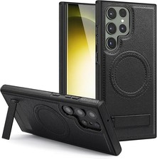 Compatible with Samsung Galaxy s24 Ultra Case - PU Leather Magnetic Cover Stand
