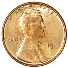 1942- 1C RD Lincoln Cent- Choice Gem BU -SMH1870