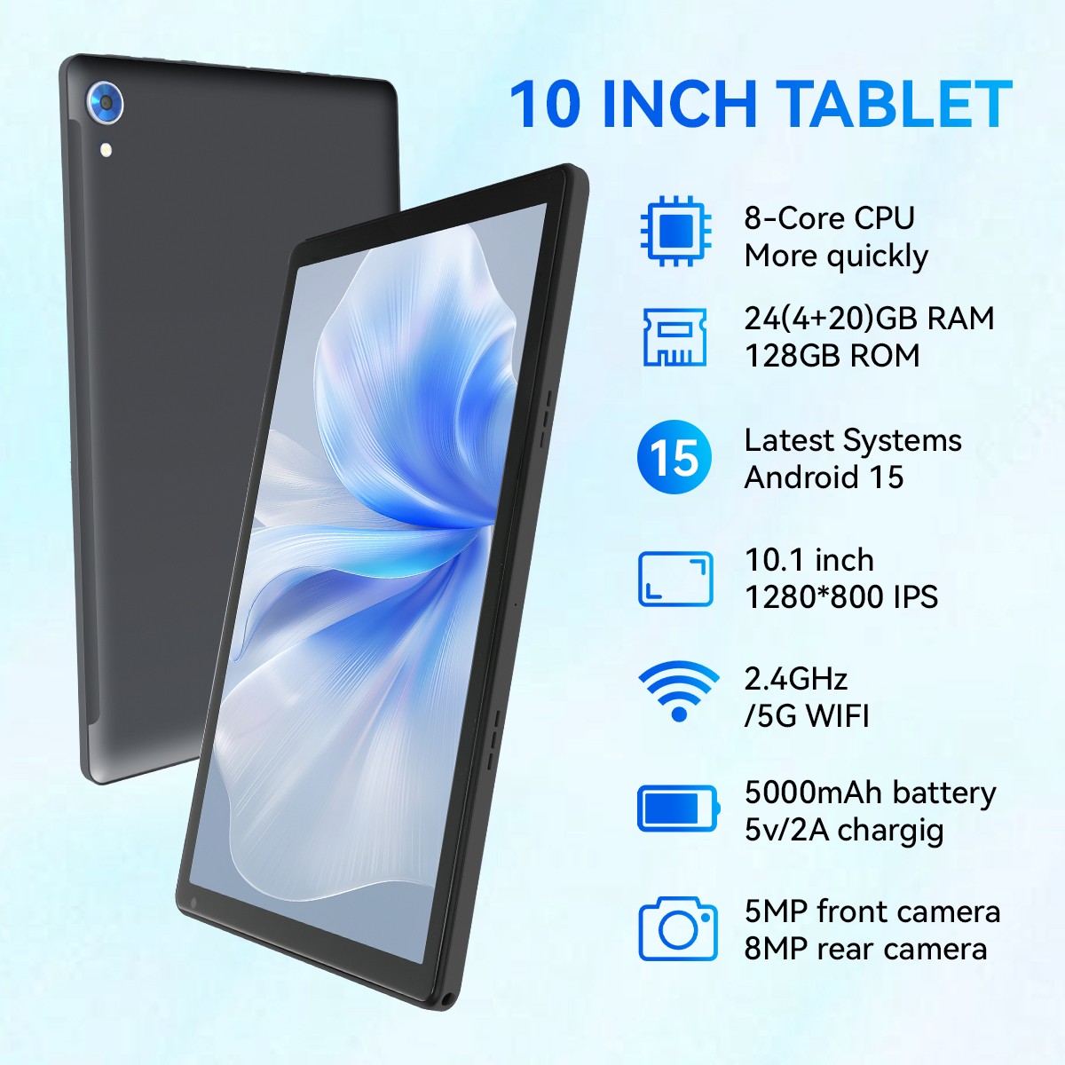 Androidタブレット本体 Tablet PC Android 15 24GB RAM 128GB ROM Android 15 tablet 24GB RAM 128GB ROM LCD HD WIFI Bluetooth