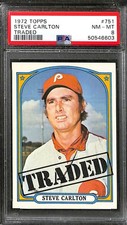 1972 Topps #751 STEVE CARLTON TR PSA 8 NM-MT 50546603 