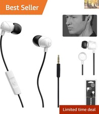 Travel-Friendly Jib Wired Earbuds - Comfortable Fit with Mic Control in White