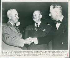 1949 Pres Harry S Truman & Grand Master Harry Sunderland Politics Wirephoto 7X9