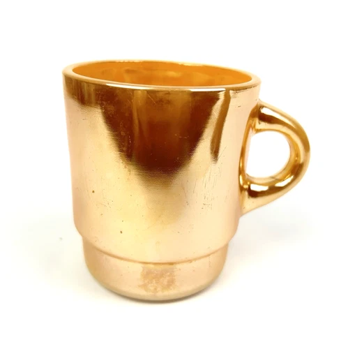 Vintage Fire King Peach Luster Coffee Mug Cup Anchor Hocking  Mid Century Modern