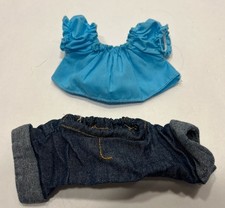Ganz Webkinz Clothes For Plush Dark Blue Jeans And Blue Shirt With Puffy Sleeves