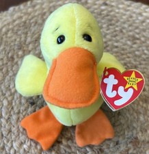 Ty Beanie Babies QUACKERS the Duck 6" Beanbag Plush Stuffed Animal Toy