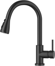Brushed Gold Kitchen Sink Faucet with Pull-Out Spray and 360° Swivel Handle
