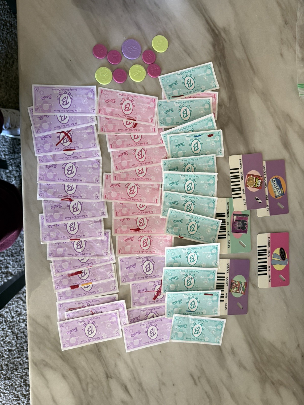 как выглядит Vintage 1999 Mattel Barbie Shop With Me Cash Register - w Cash Coins Cards фото