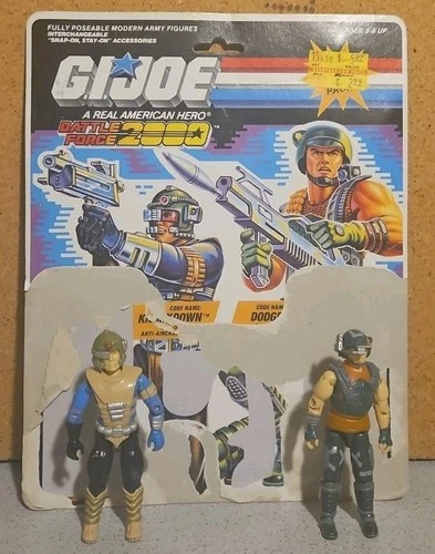 GI Joe 1987 Vintage Knockdown & Dodger Battleforce 2000 Full Uncut Cardback ARAH