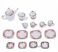 1:12 Scale Dollhouse Miniatures Vintage Porcelain Tea Set Kitchen Kit Victoria
