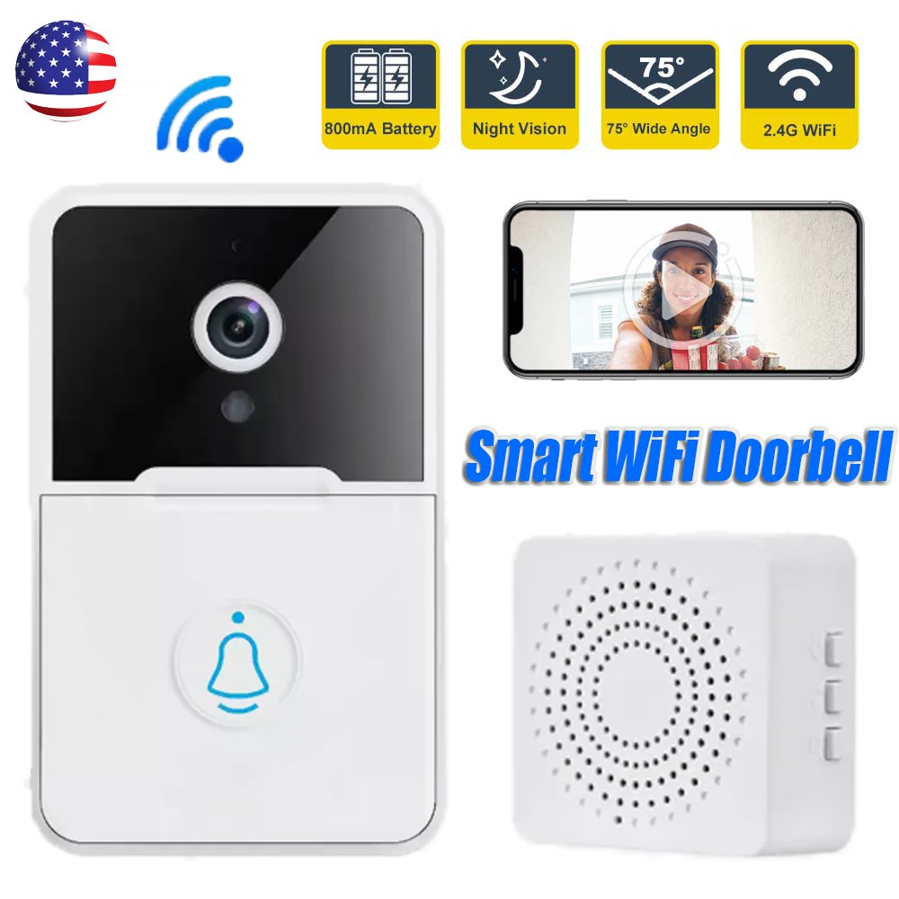Wireless Security WiFi Smart Doorbell Intercom Video Camera Bell Chime Door Ring