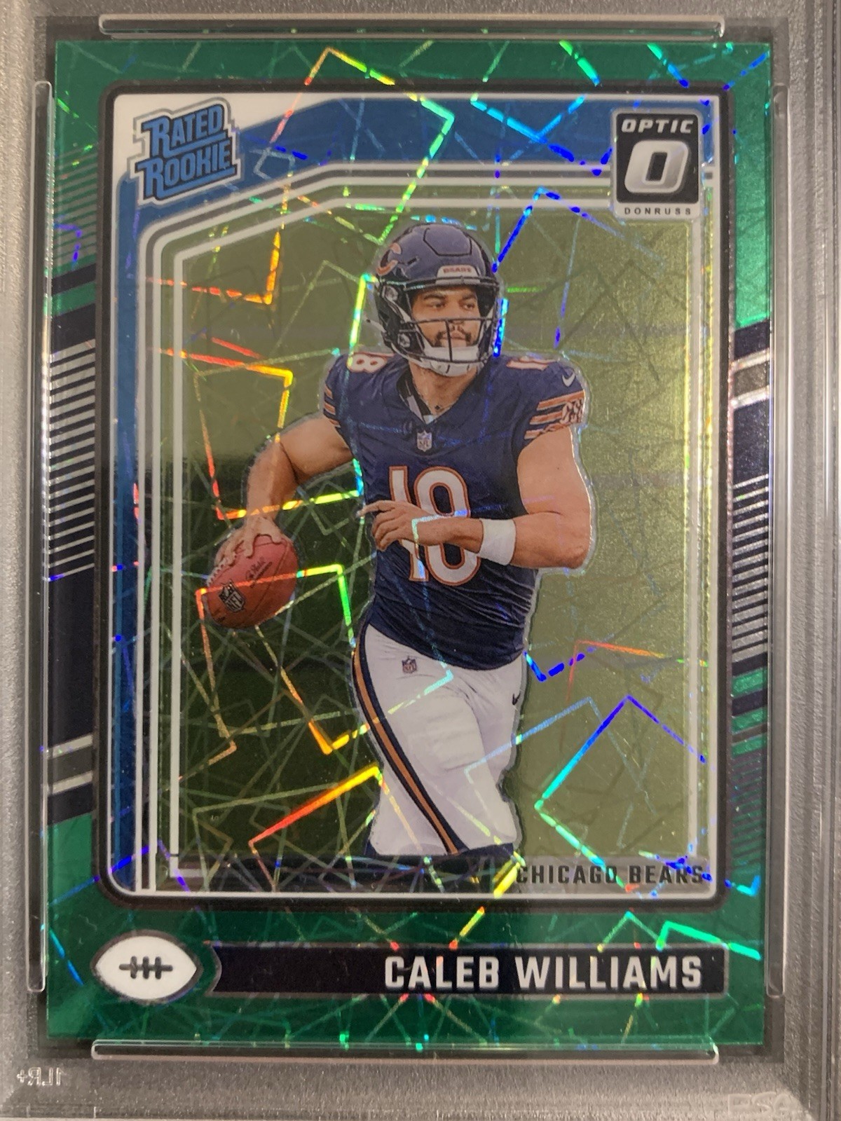 2024 Donruss Optic Rated Rookie Caleb Williams #201 Green Velocity (RC) PSA 10 view 2