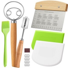 Sourdough Bread Baking Tool Set with Danish Dough Whisk, Bread Lame & Blades,...