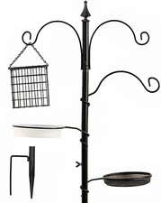 Premium Bird Feeding Station Kit, 75" X 21" Bird Feeder Pole, a Multi Feeder Han