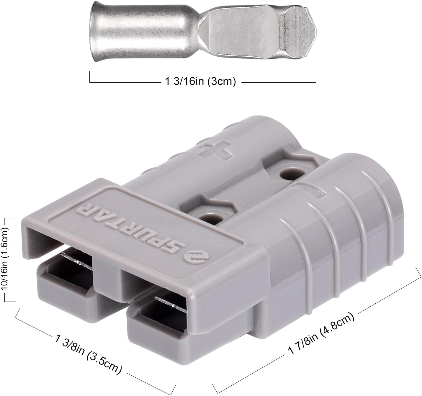 Spurtar 50A 6 AWG Battery Quick Connect/Disconnect (2 Pack) 50A(2 Pack), Gray 