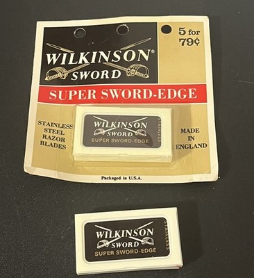 Vintage Wilkinson Sword Super Sword-Edge Blades. 5 Count Each Pkg -New Old Stock