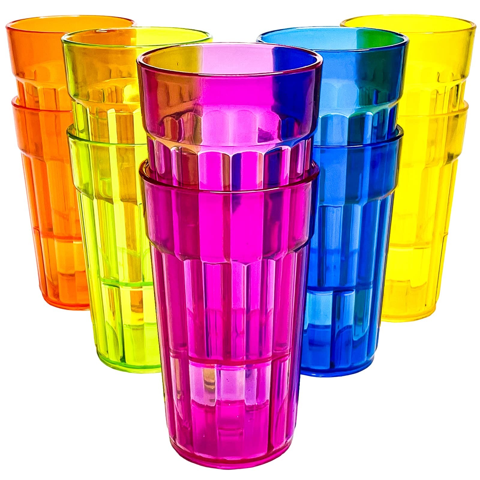 10 oz BPA-Free Unbreakable Plastic Tumblers Set of Small Drinking Glasses