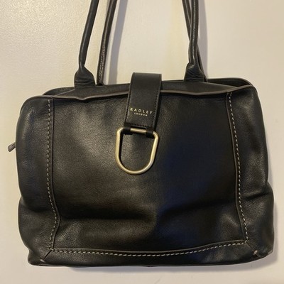 Radley London Primrose Hill Black Leather Bag with D Loop Multi-Compartment Tote