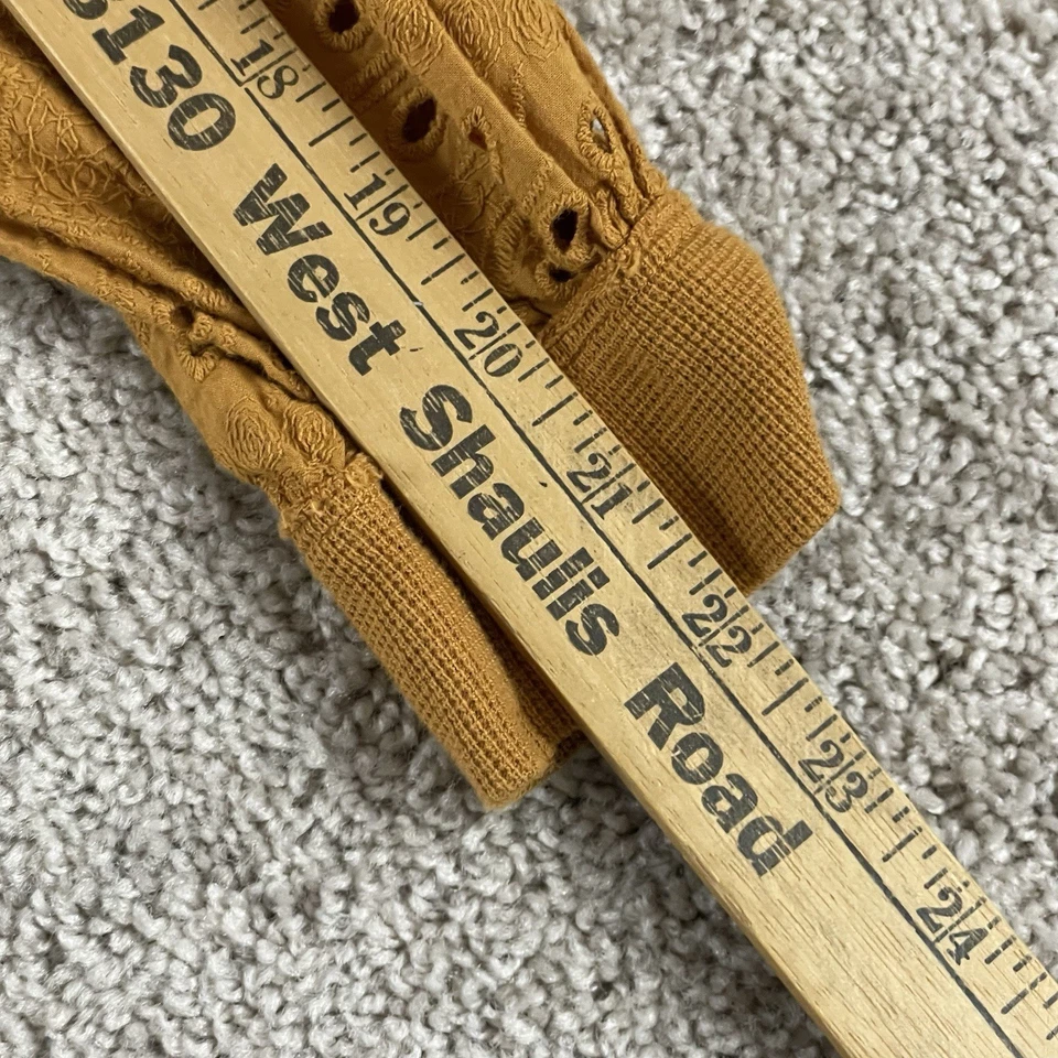 Camiseta Anthropologie Pilcro Térmica Top Pequeño Ojales Boho Cottage Retro Dorada E15 Foto 3 de 4