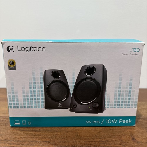 Logitech Z130 Wired Stereo Sound Black PC Computer Speakers New in Box Tested