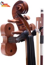 Violin Wall Mount Violin Hanger Mahogany Violin Viola Stand with Bow Hook