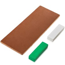 Leather Strop for Knife Sharpening 3x8 In Stropping Leather with Strop Compound