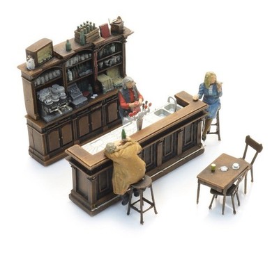 Artitec 387.692 - H0 Kneipen / Café-Einrichtung mit 3 Figuren - NEU + OVP