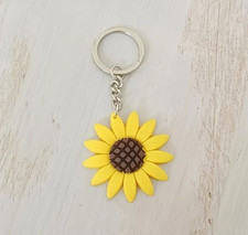 Cute Happy Sunny Yellow Sunflower Keychain / Key Ring / bag charm