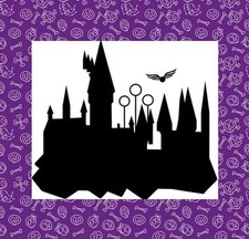 Pegatina de vinilo Harry Potter, Hogwarts, Silhouette, Magic, Golden Snitch, 8"