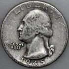 1945-D Washington Quarter 90% Silver As Shown [SN02]