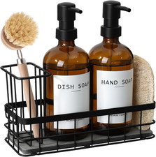Dish Soap Dispenser for Kitchen, 16.9 Fl Oz Amber Hand and Dish Soap Dispensers,