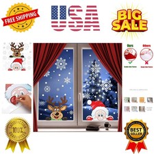 300 PCS 8 Sheet Christmas Snowflake Window Cling Stickers for Glass, Xmas Dec...