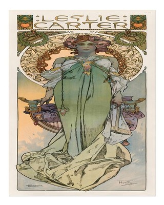 Jugendstil Wandkunst von Alphonse Mucha Art Nouveau Elegante Figur Wal