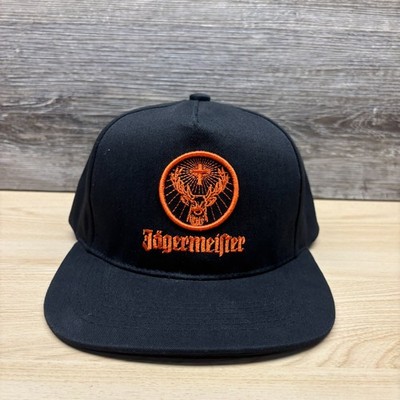 Jagermeister Hat Cap Snap Back Black Orange Liquor Beer Alcohol Promo Stag Logo