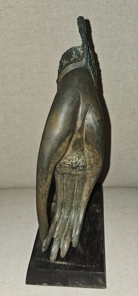 Estatua de mano de Buda de bronce exhibición escultura decoración budista mudra vitarka Foto 3 de 4