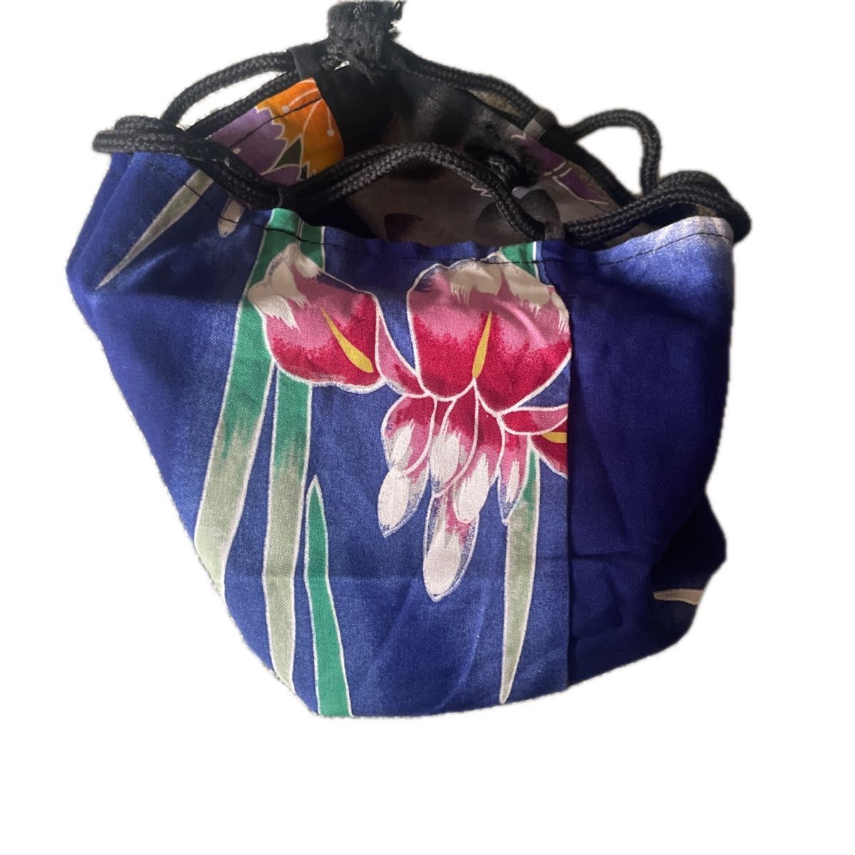 Drawstring bag Japanese pattern reversible - image 4