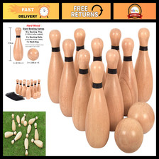 Giant Lawn Bowling Set - Outdoor Indoor Fun for Family Kids, 10 Pins 2 Balls