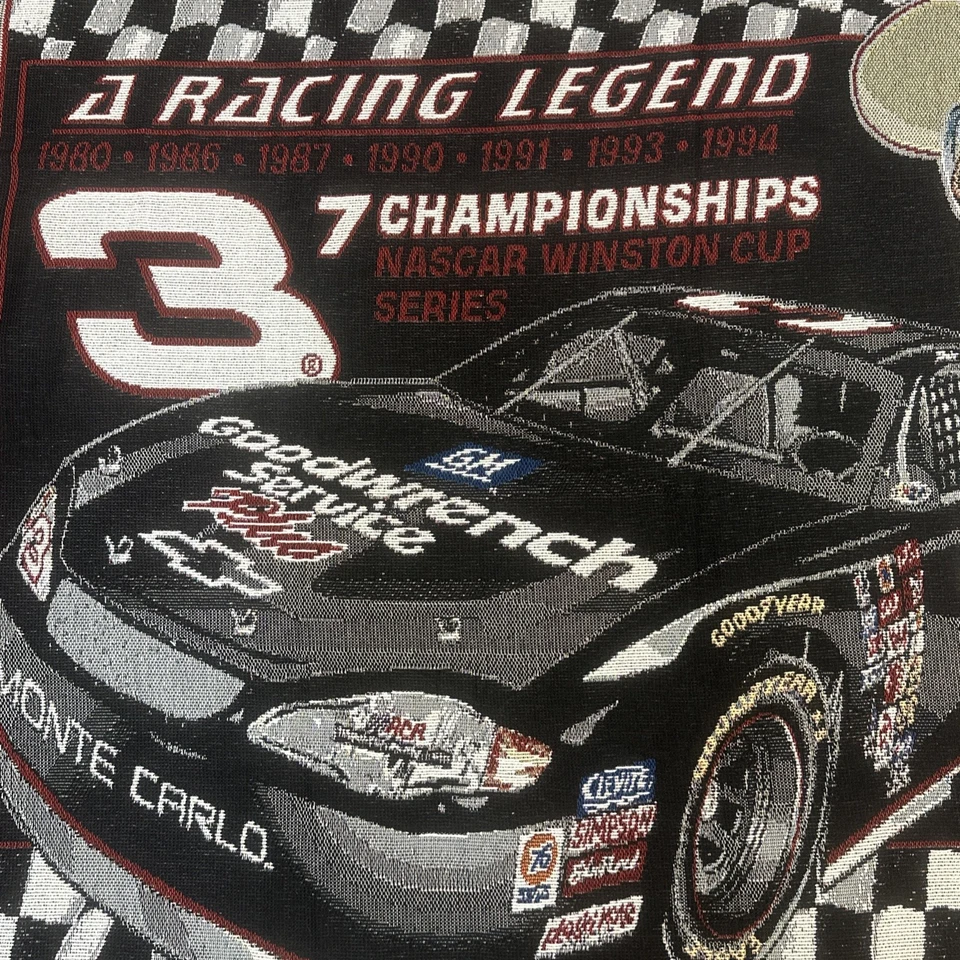 Manta de tapiz vintage Dale Earnhardt 3 GM Goodwrench Monte Carlo 60x46 Foto 2 de 4