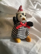 Vintage Russ Berrie & Co Manikins Wood Penguin 3 Inch Christmas Figure