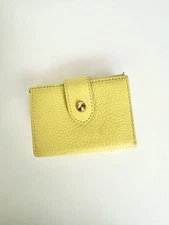 Aimee Kestenberg Pebble Leather Yellow Mini Wallet Credit Card Holder