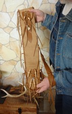 Neue Flötentasche Leder – Länge ca. 66/63 cm Farbe: Braun - 019