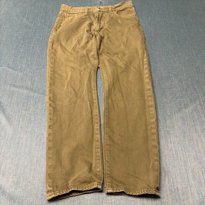 Levis Premium 551 Z Men's Jeans Size W29 L30 Olive Green Straight Fit Pants