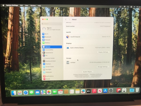 2020 Apple MacBook Air 13" i3 1.1GHz 8GB 256GB Gris A2179 Batería de Servicio #04 2