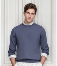Tommy Hilfiger Men's Classic Crewneck Sweater Light Blue Size Large NWT Blue